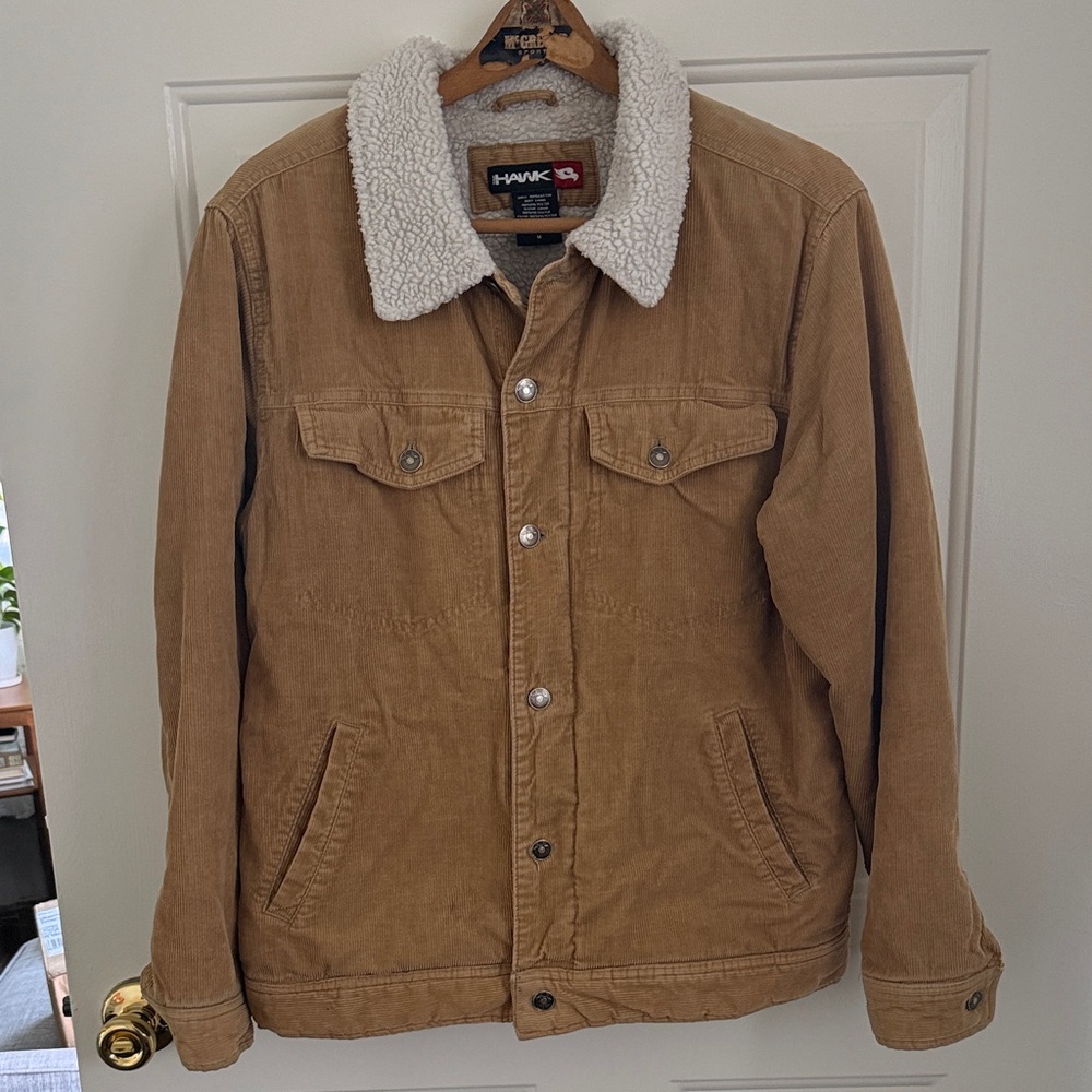Tony Hawk Y2K Corduroy Sherpa-Lined Trucker Jacket - Size Medium